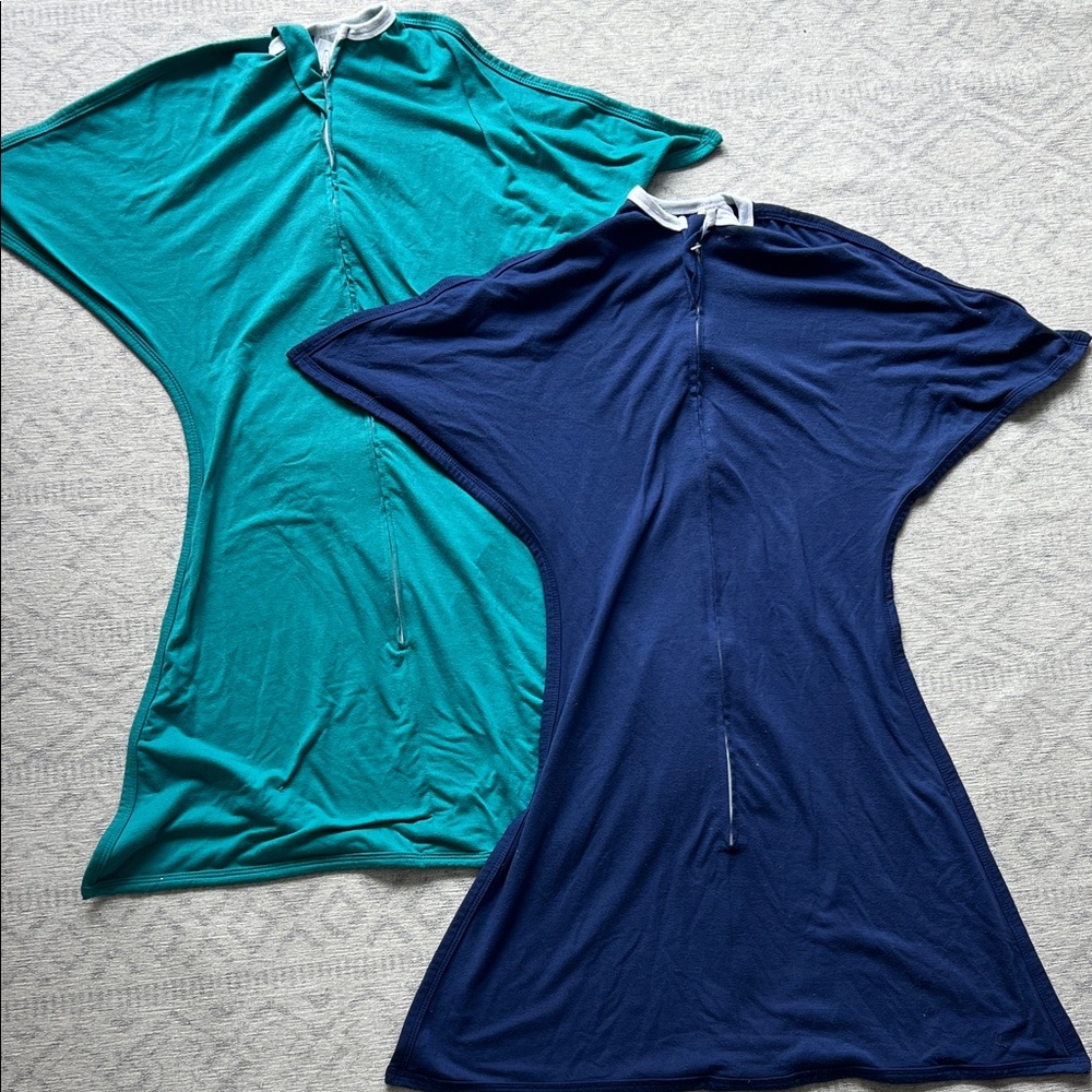 Set of 2 Zipadee Zip Sleep Sacks - Teal and Navy